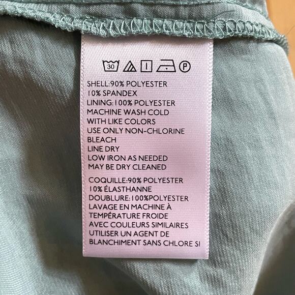 Urban OutFitters Dress Valerie‎ Smocked Satin Midi Pleated V Neck Slip Sz L - Picture 7 of 11